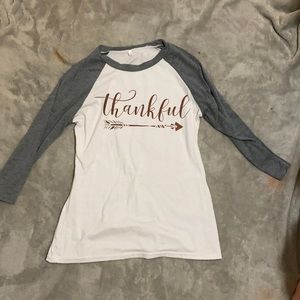 “Thankful” baseball tee